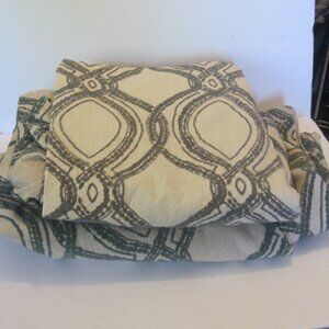 World Market Curtains - Cotton - Green/Beige - set of 2